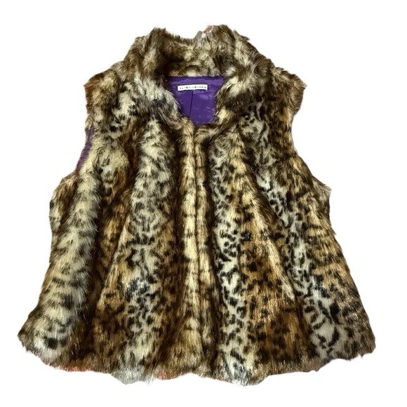 Peter Nygard Multi Brown Faux Fur Leopard Print Vest Size Large - Picture 4 of 9